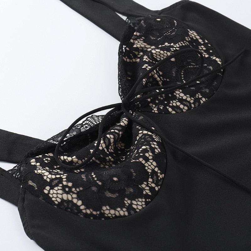 Go Your Own Way Lace Satin Mini Dress - View 15