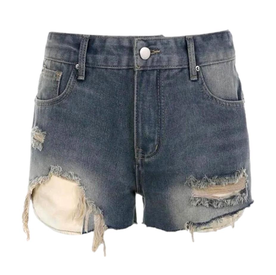 Y2k distressed jean shorts - Fashionpara