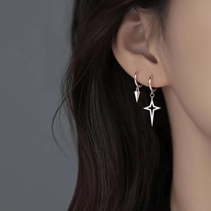 Korean Style Cross Uneven Drop Earring