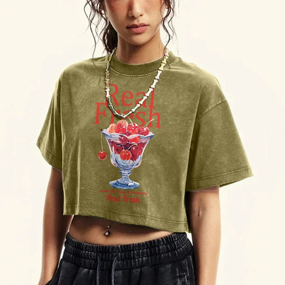 Cherry Cup Washed Slim Fit T-shirt