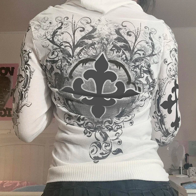 Dark Rhinestone Zip Jacket