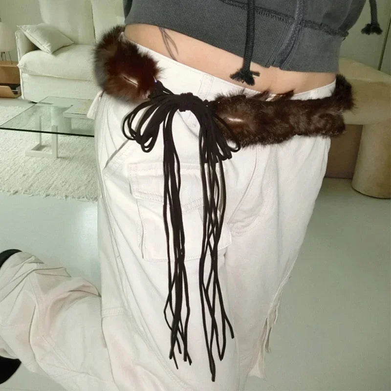 Antique Gothic Hairy Patchwork Bind Girdle