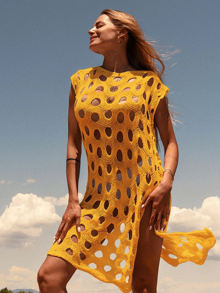 Knitted Hollow Out Bikini Cover Up