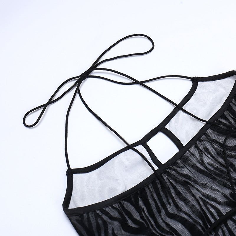 Zebra Print Strappy Cut Out Bodycon Mini Dress 8