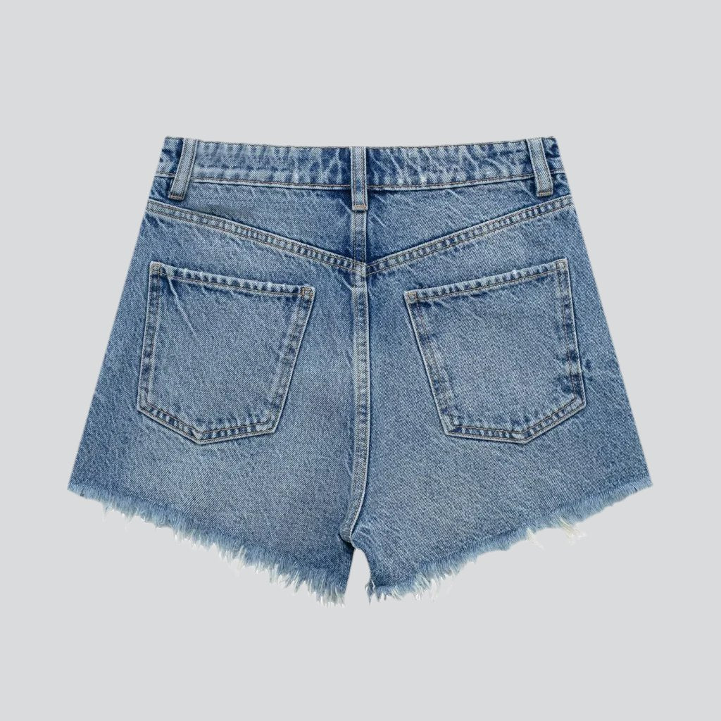 Y2k women's distressed denim shorts - Fashionpara