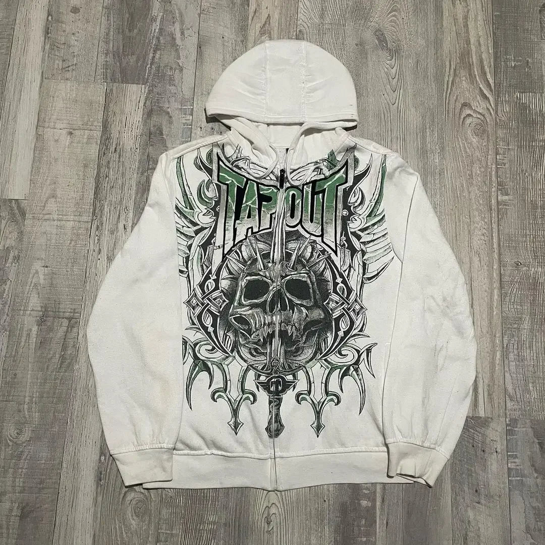 Y2K Mysterious Printed Zipper Hoodie