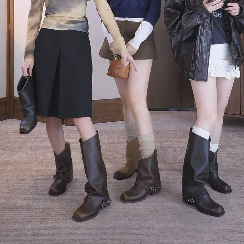 Vintage Style Ebony Thigh High Gothic Boot