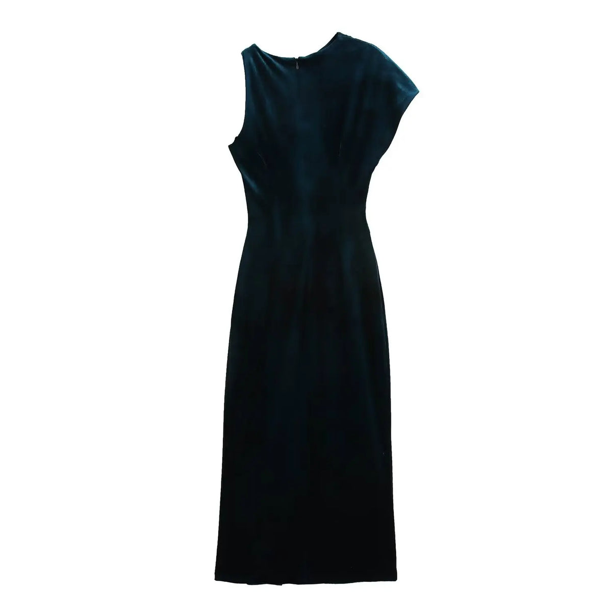 Asymmetric Sleeveless Velvet Dress - View 3