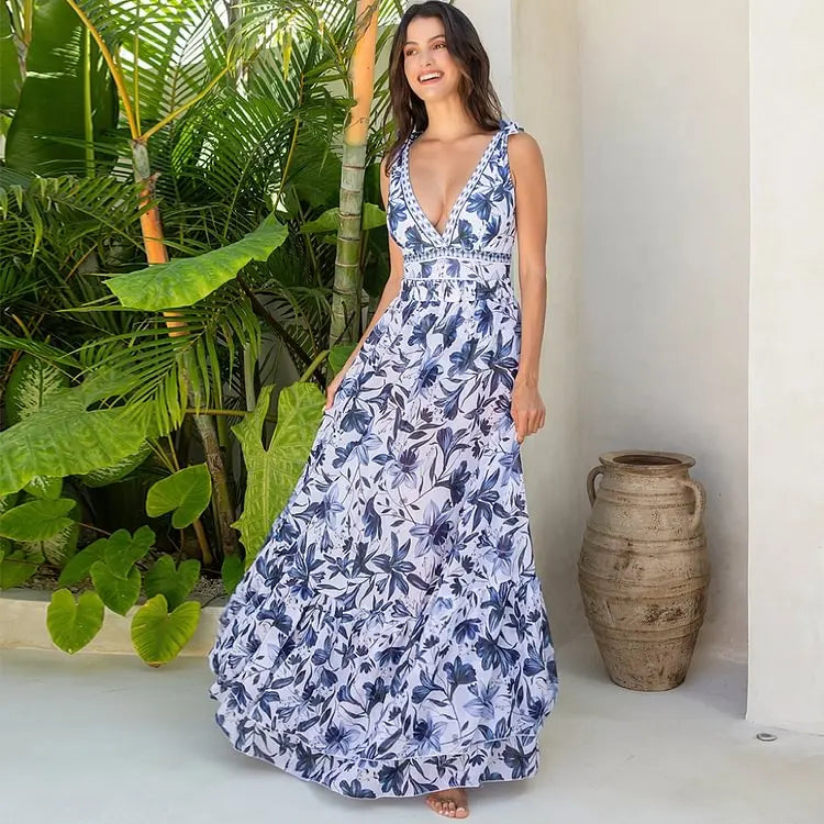 Vintage Printed Sarong Two Piece Set