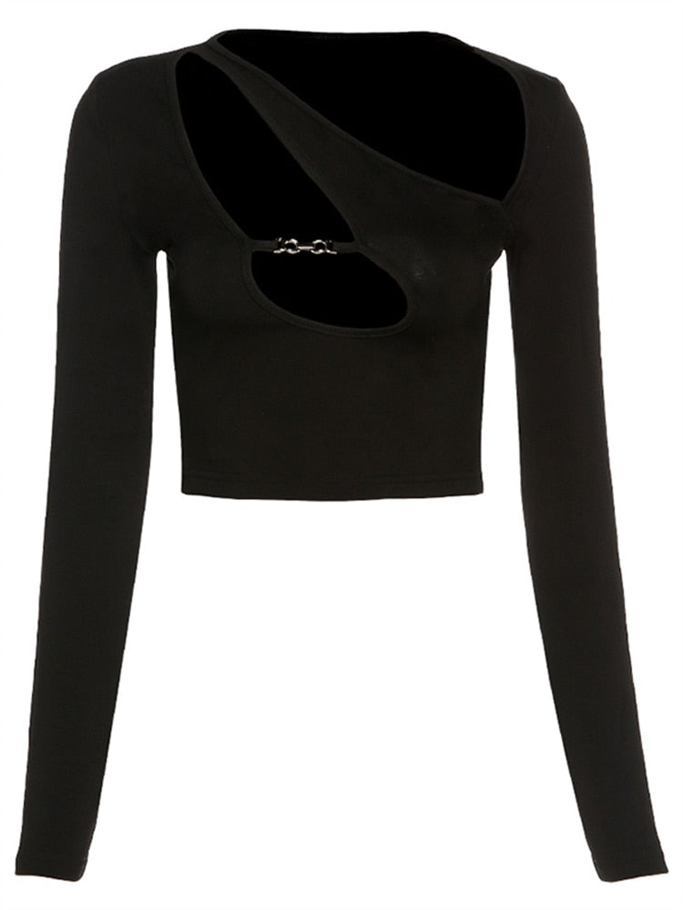 Greta Cut Out Long Sleeve Crop Top