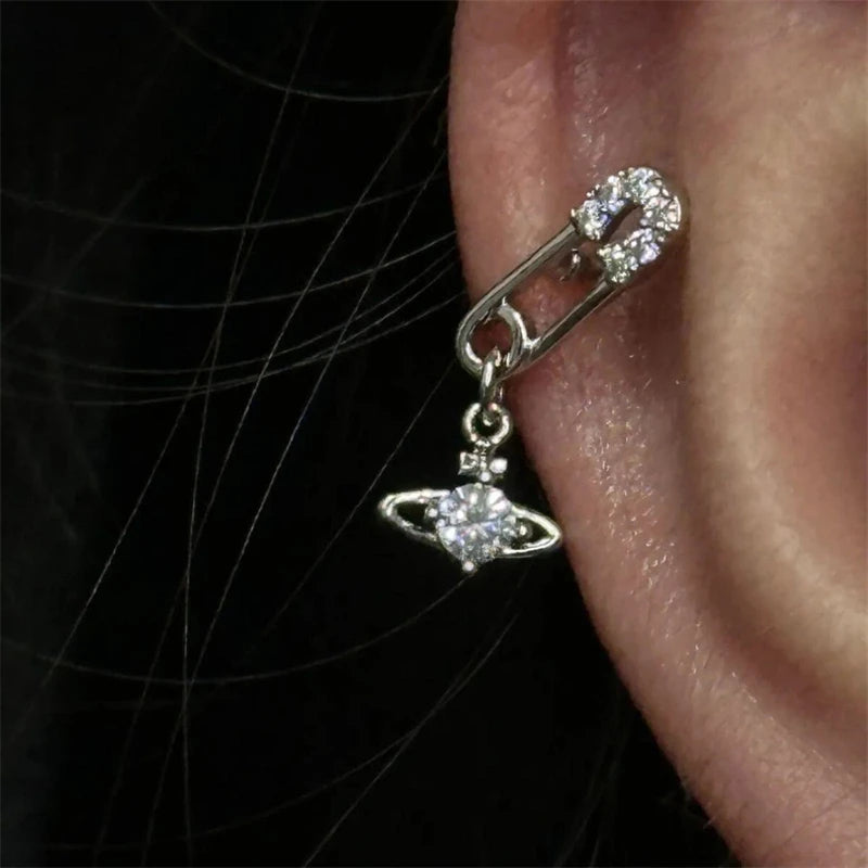 Shiny Saturn 316L Stainless Steel Stud Earring