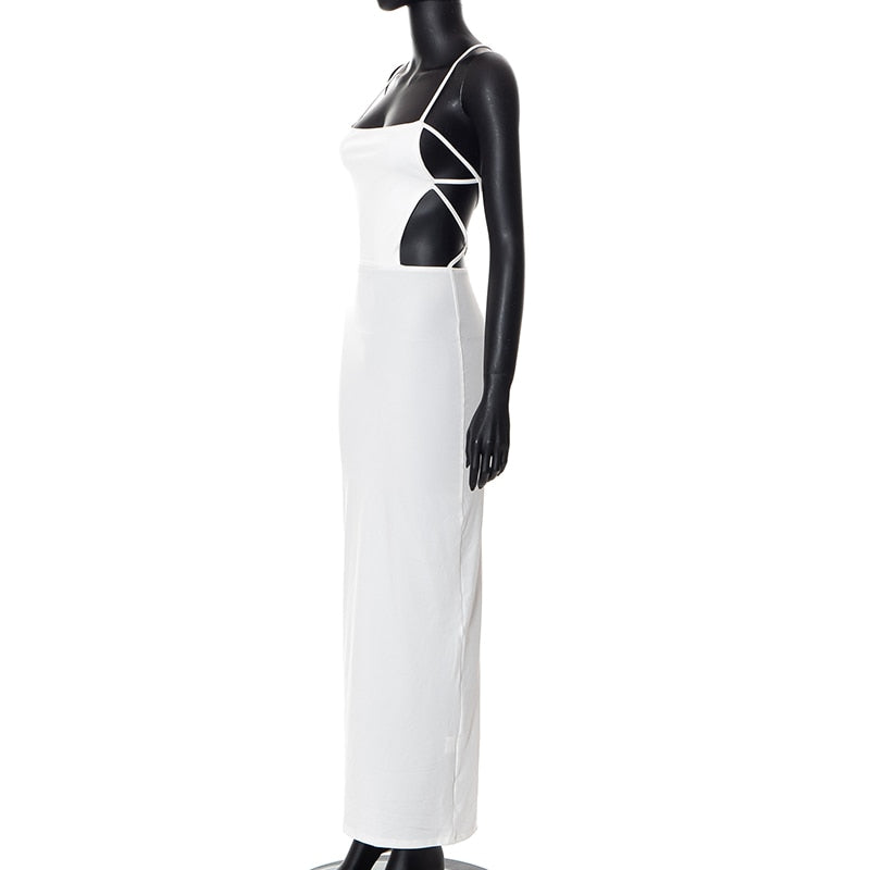 Criss-Cross Back Spaghetti Strap Backless Slip Maxi Dress 5