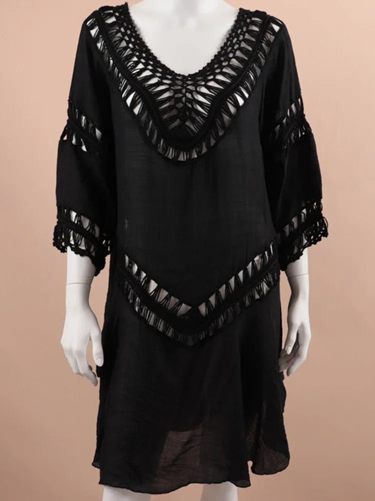 Hollow Out See Through Bikini Cover Up