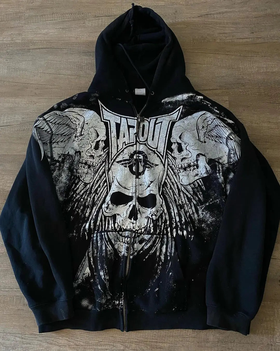 Dark Skull Design Zip Hoodie