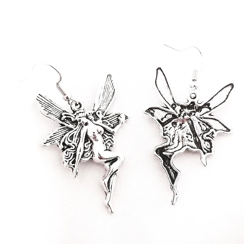 Antique Fairy Wings Grunge Dangling Earring
