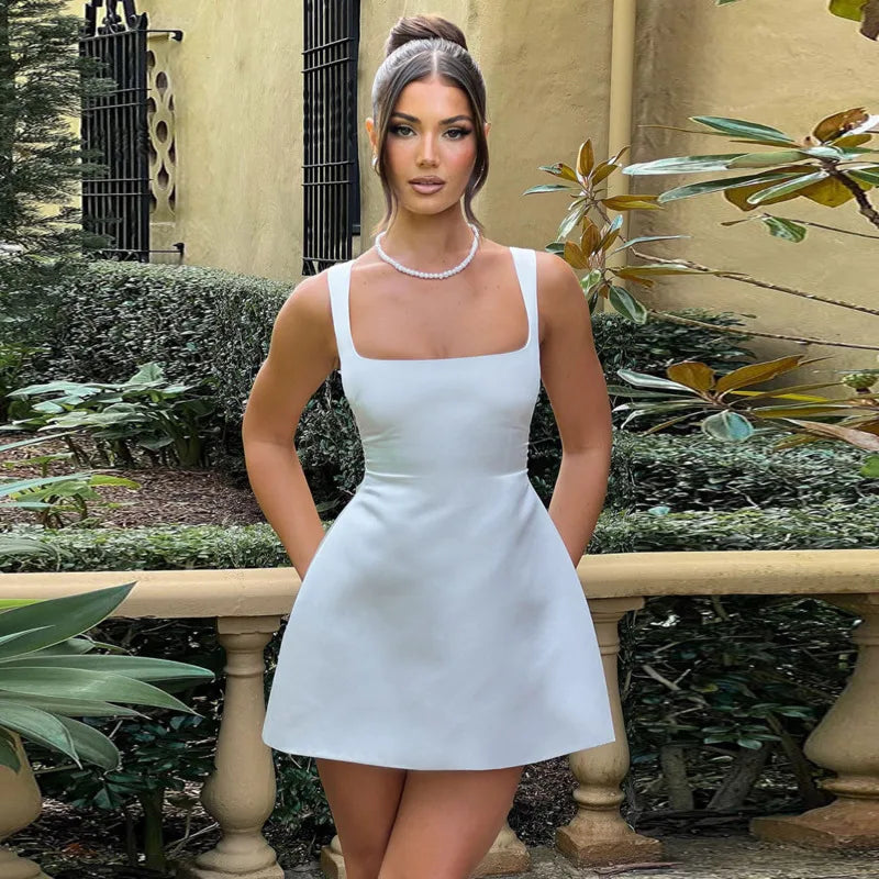 Waist Wrap A-Line Strap Mini Party Dress - View 2