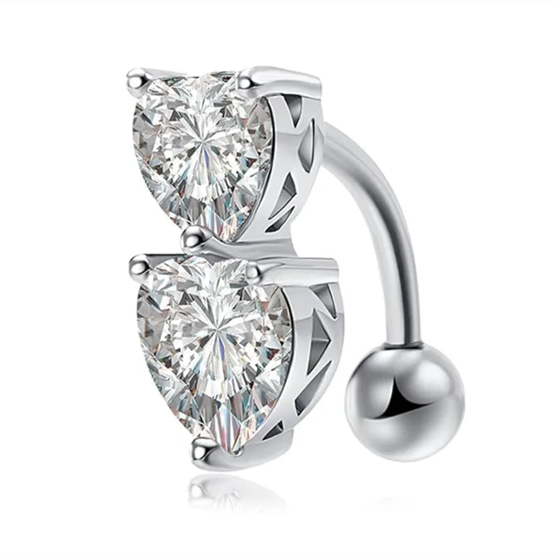 Gothic Heart Dangle Butterfly Belly Ring