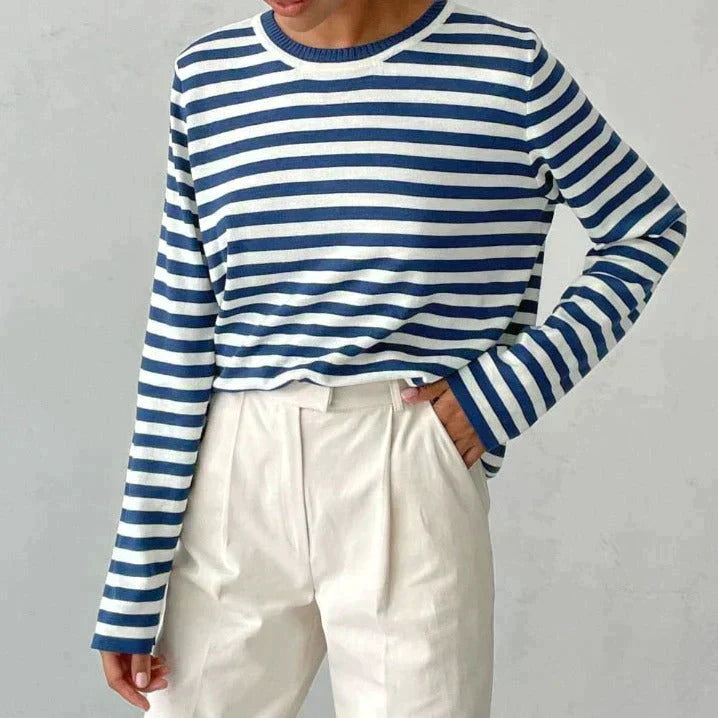 Striped Crew Neck Long Sleeve Top 9