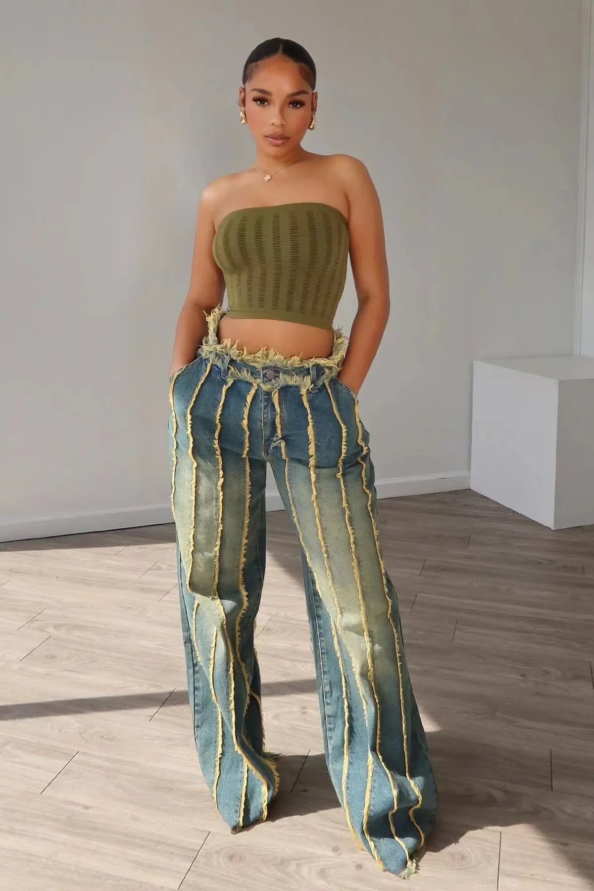 Attractive High Waist Gothic Straight Pant
