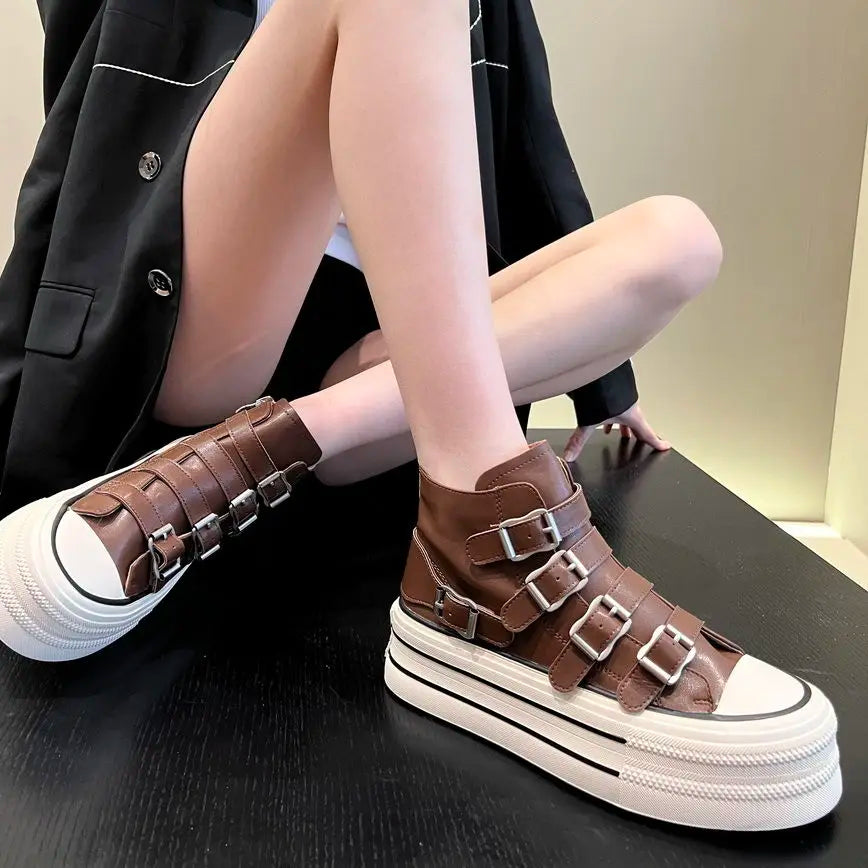 Vintage Rebellious High-Top Platform Sneaker