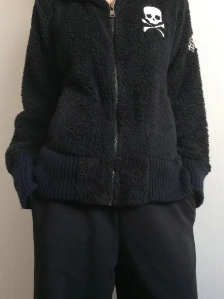 Dark Cross Skull Zipper Hoodie