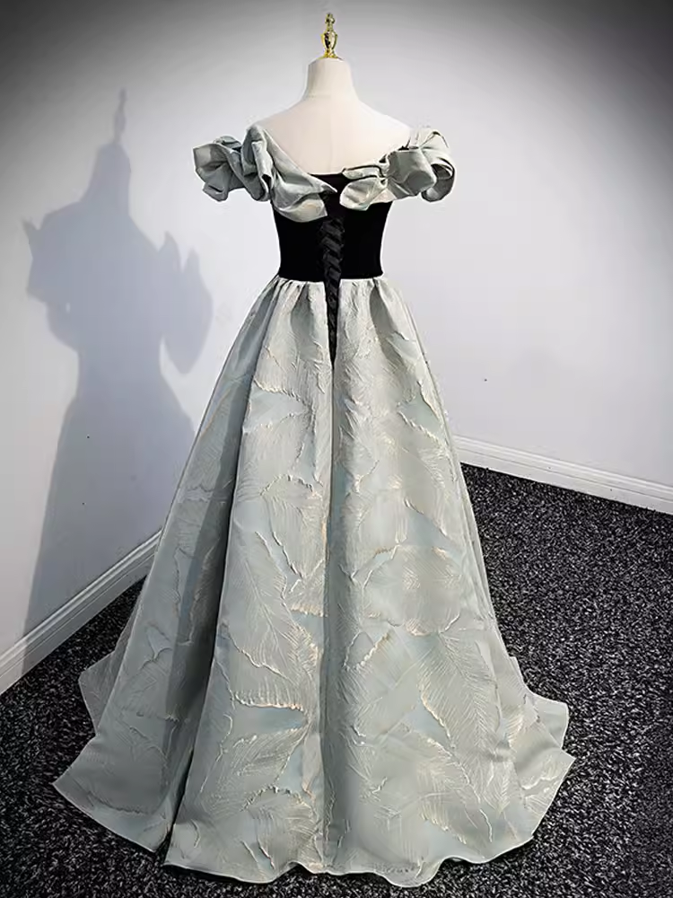 Pretty A line Off The Shoulder Satin Long Evening Party Dress Prom Dresses