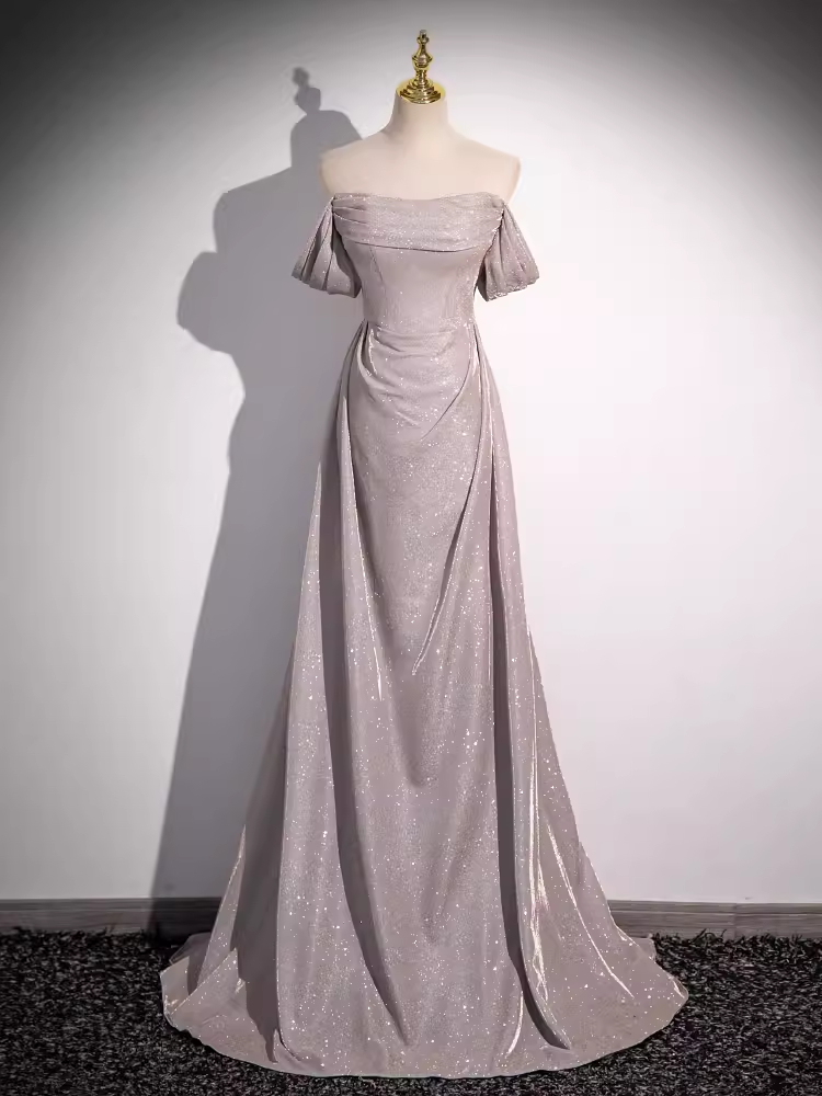 Pretty A line Square Neckline Sleeveless Long Evening Party Dress Pink Prom Dresses