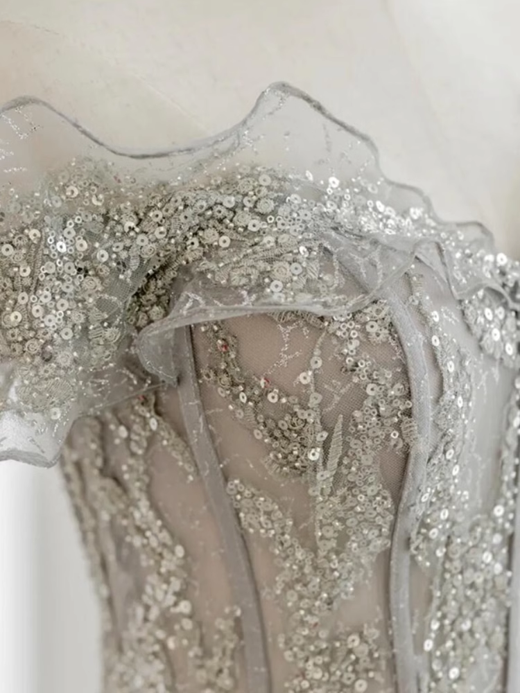 Pretty A line Off The Shoulder Sequin Long Evening Party Dress Prom Dresses