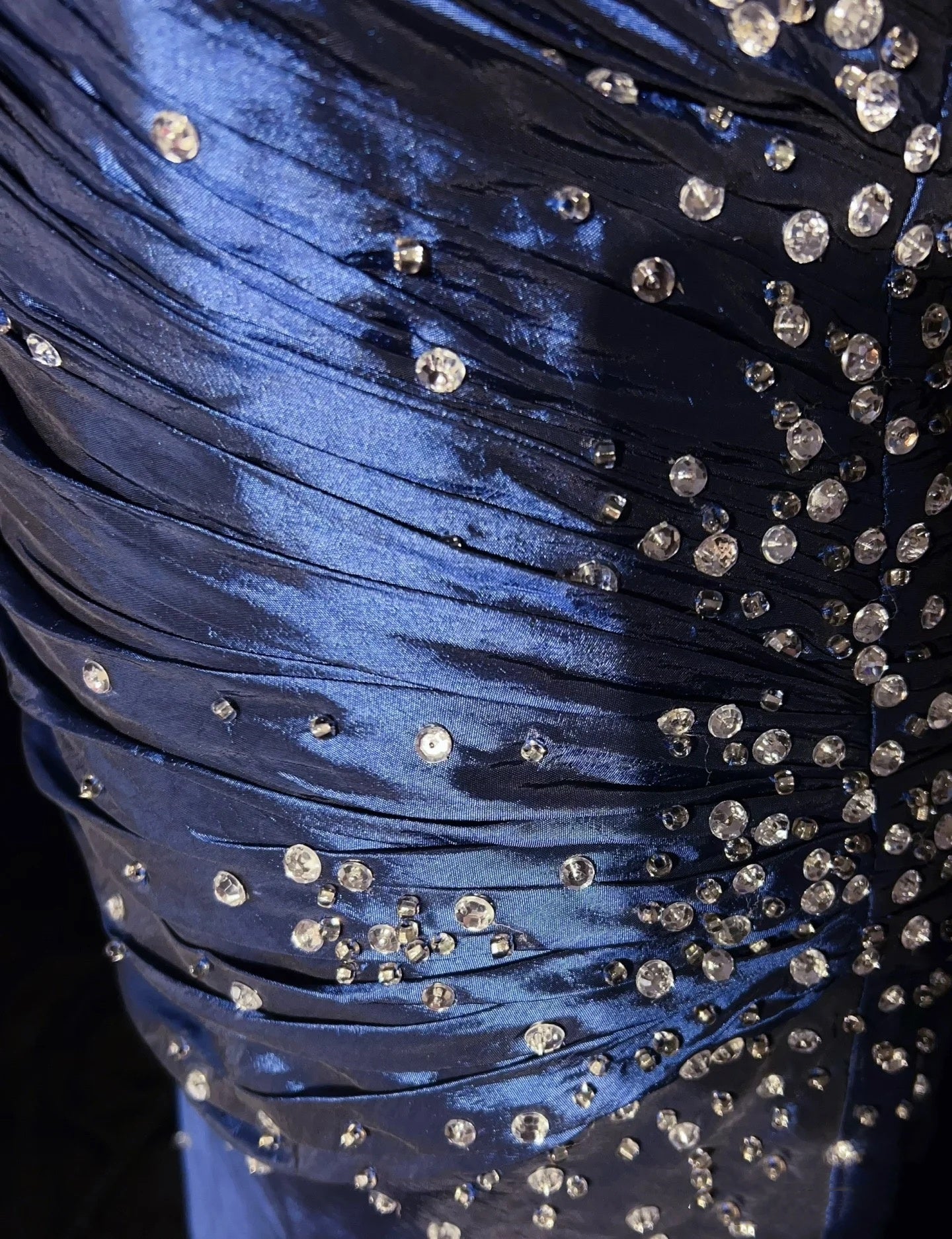 Sexy Sweetheart Sleeveless Mermaid Satin Long Navy Blue Prom Dresses SD1291