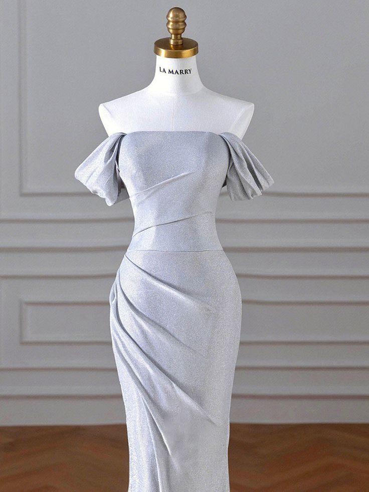 Pretty Mermaid Off The Shoulder Sequin Slit Long Prom Dresses Party Dress SD1334