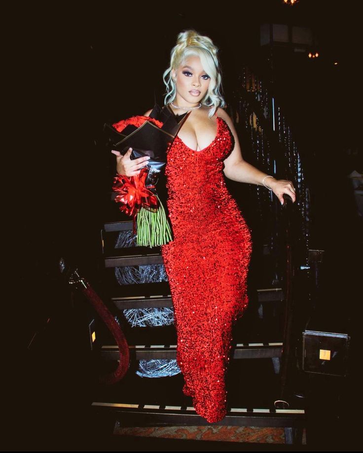 Retro Mermaid Sweetheart Red Sequin Long Party Dress Prom Dresses SD1395