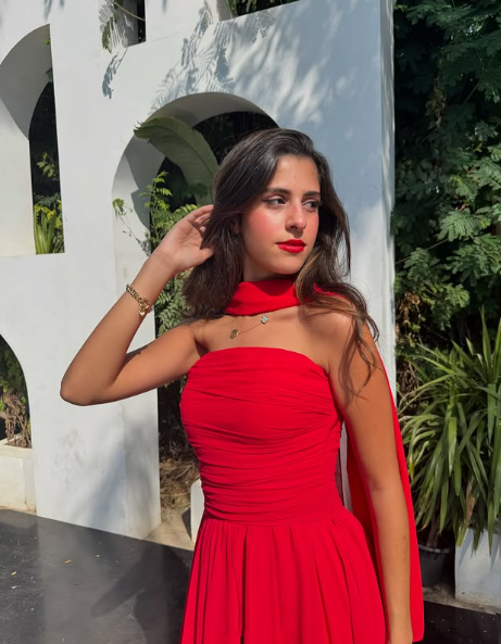 Pretty A Line Strapless Red Chiffon Long Prom Dresses Formal Evening Dress SD1405