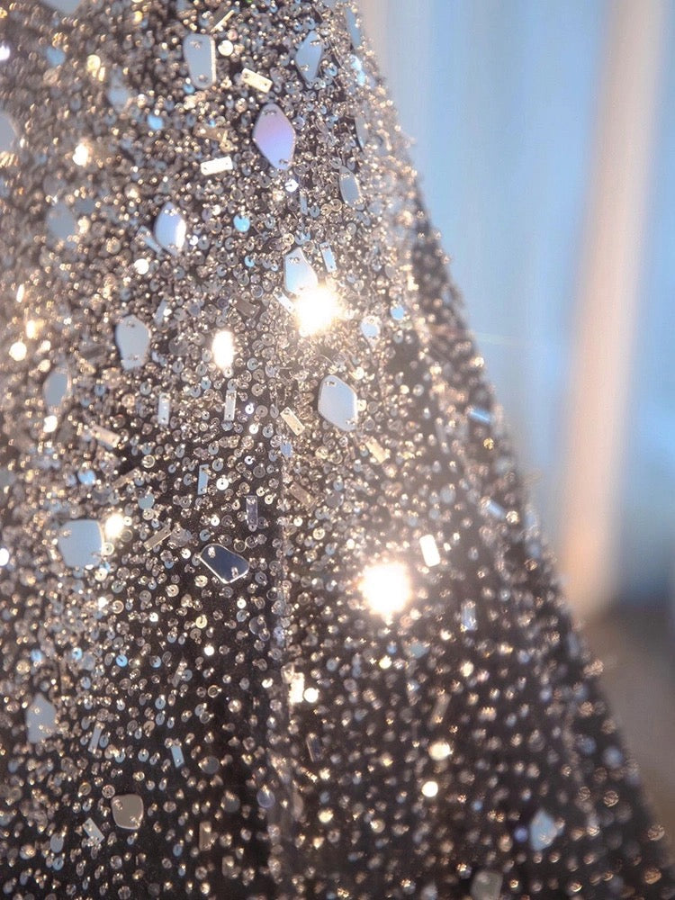 Sexy Ball Gown Sweetheart Sequin Long Evening Gowns Prom Dresses SD1827