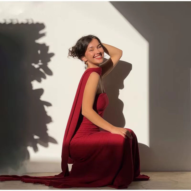 Pretty Mermaid Spaghetti Straps Floor Length Red Prom Dress Evening Dress Formal Dress With Ribbon SD2194