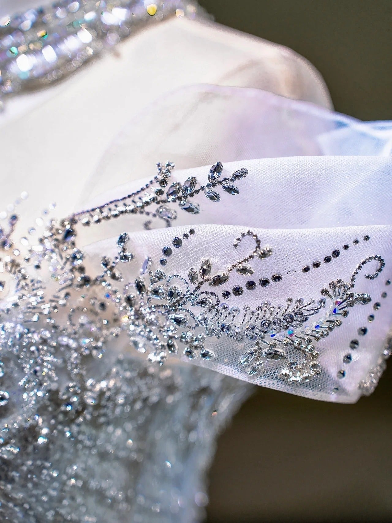 Pretty Mermaid Off The Shoulder Tulle Silver Beads Long Prom Dresses Formal Evening Dress SD2311