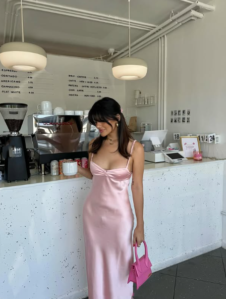 Classy Sheath Spaghetti Straps Long Party Dress Pink Prom Dresses SD2452