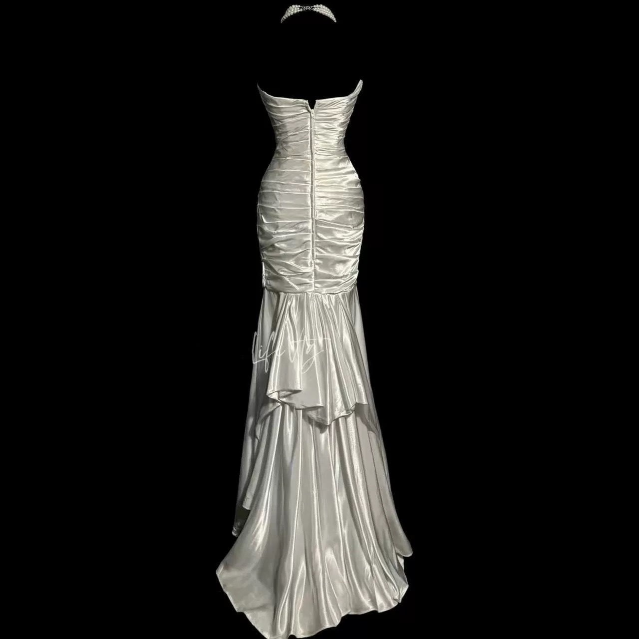 Classy Mermaid Sweetheart Lace Ivory Long Evening Gowns Prom Dress SD2757