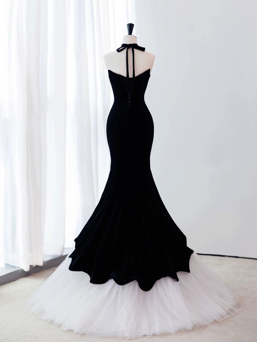 Pretty Mermaid Sweetheart Neckline Black Tulle Long Evening Dress Prom Dresses SD2779