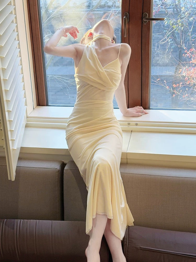 Pretty Mermaid Straps Long Evening Dress Prom Dresses SD2805