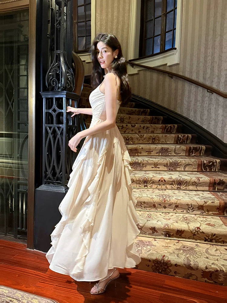 Pretty A Line Spaghetti Straps Chiffon Ankle Length Evening Dress Prom Dresses SD2832