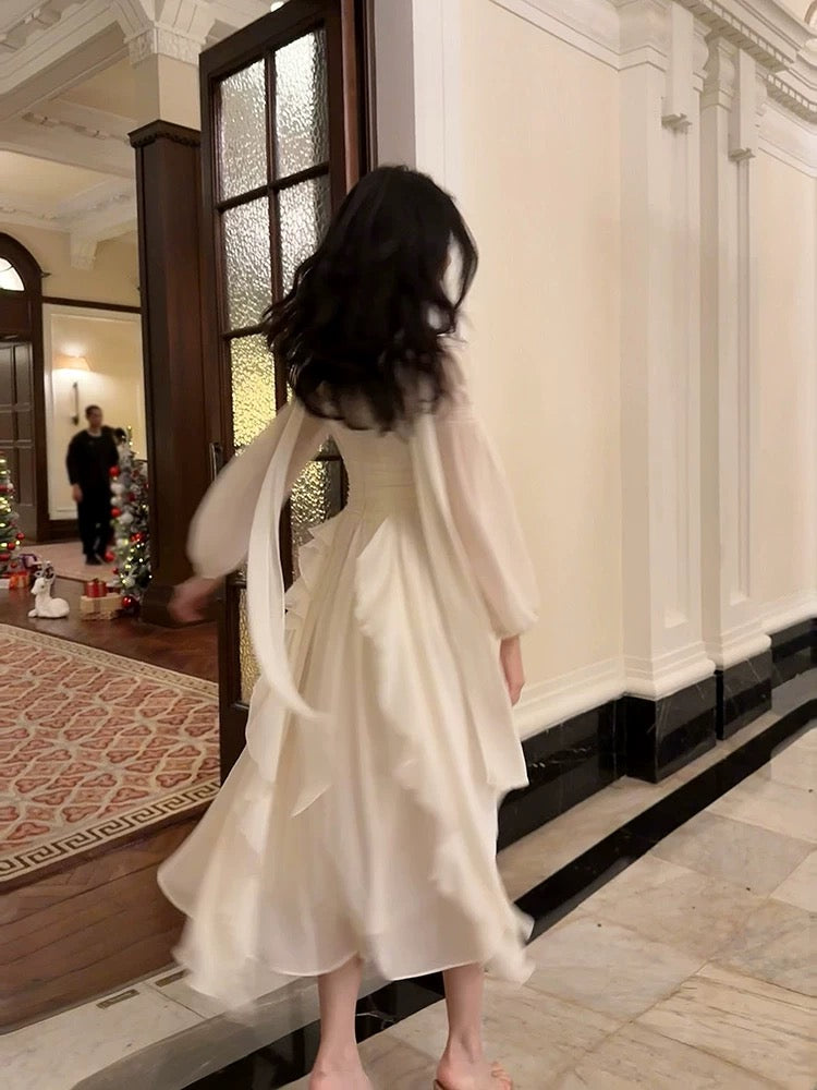 Pretty A line High Neckline Chiffon Ankle Length Evening Dress Prom Dresses SD2842