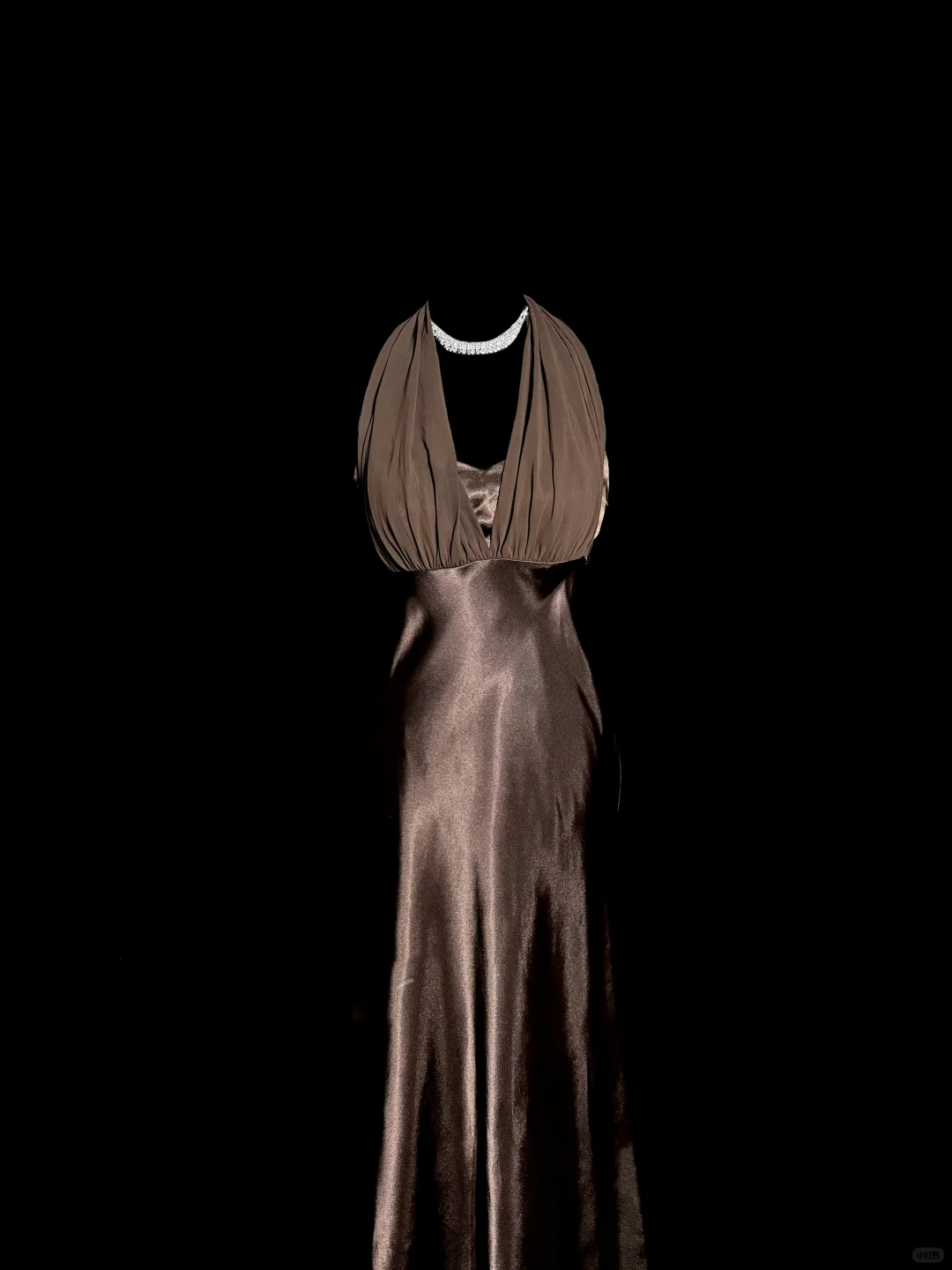 Retro Mermaid V Neckline Chiffon Brown Evening Dress Prom Dresses SD2914