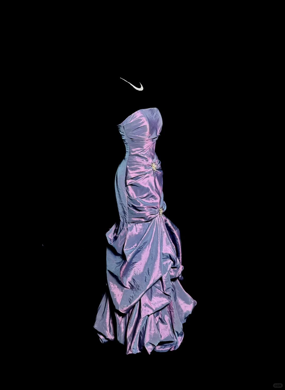 Aesthetic Mermaid Strapless Neckline Grape Taffeta Prom Dress Ruffle Long Party Dress SD2916