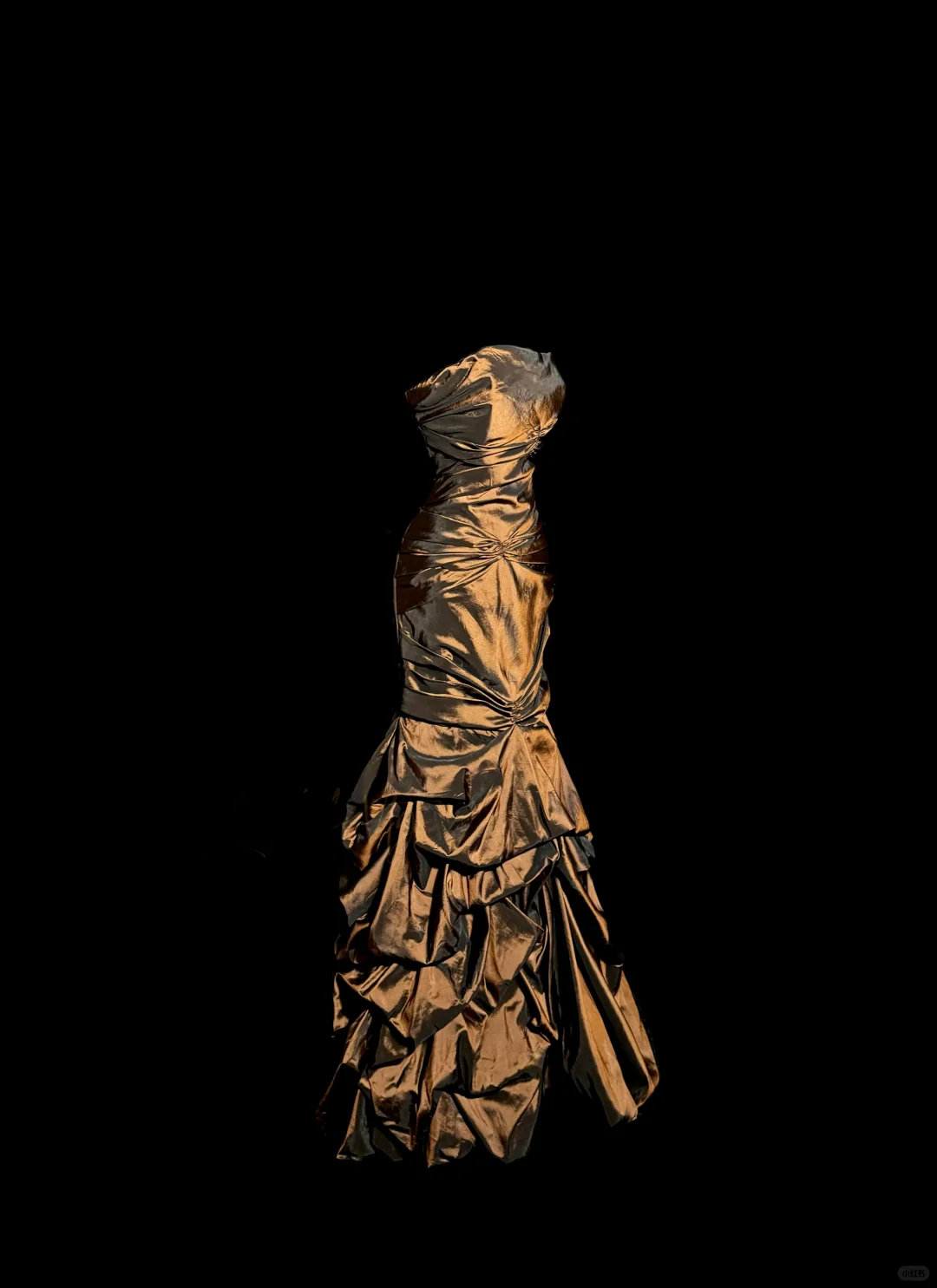 Aesthetic Mermaid Strapless Neckline Brown Taffeta Prom Dress Ruffle Long Party Dress SD2925