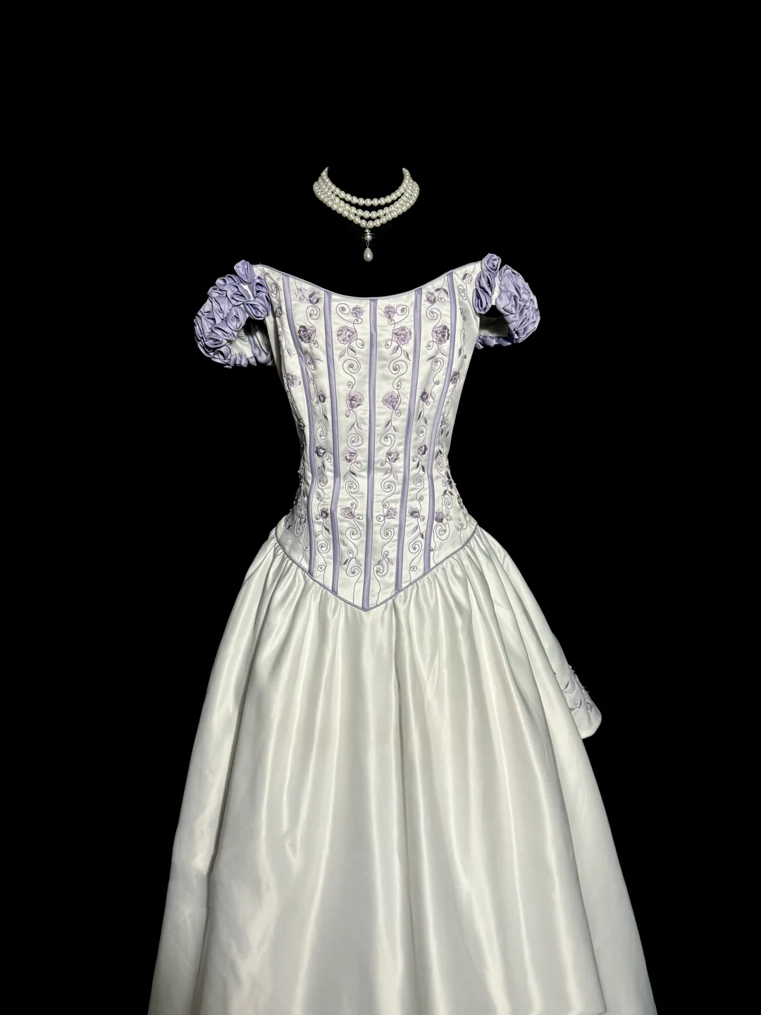 Aesthetic Ball Gown Off The Shoulder White Prom Dress Ruffle Long Party Dress SD2927