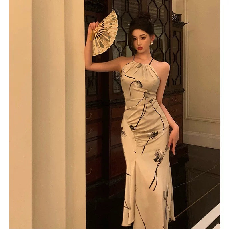 Gorgeous Sheath Halter Date Night Dress Prom Dresses Party Dress Birthday Outfits SD784