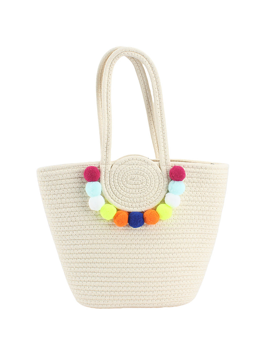 Fashion Pendant Shoulder Bag Ball Colorful Cotton
