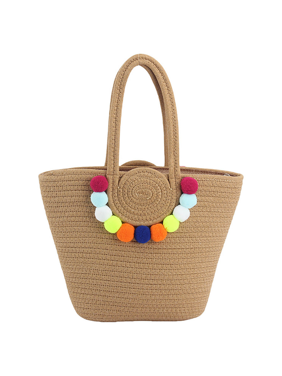 Fashion Pendant Shoulder Bag Ball Colorful Cotton