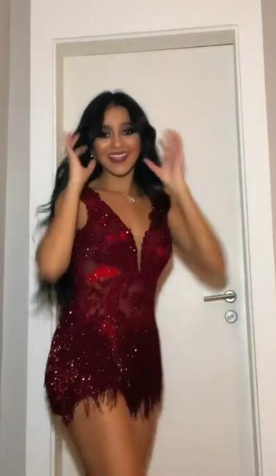 Pretty Burgundy Lace Sequin Tassel Bodycon Cocktail Dress Short Graduation Homecoming Dress D399
