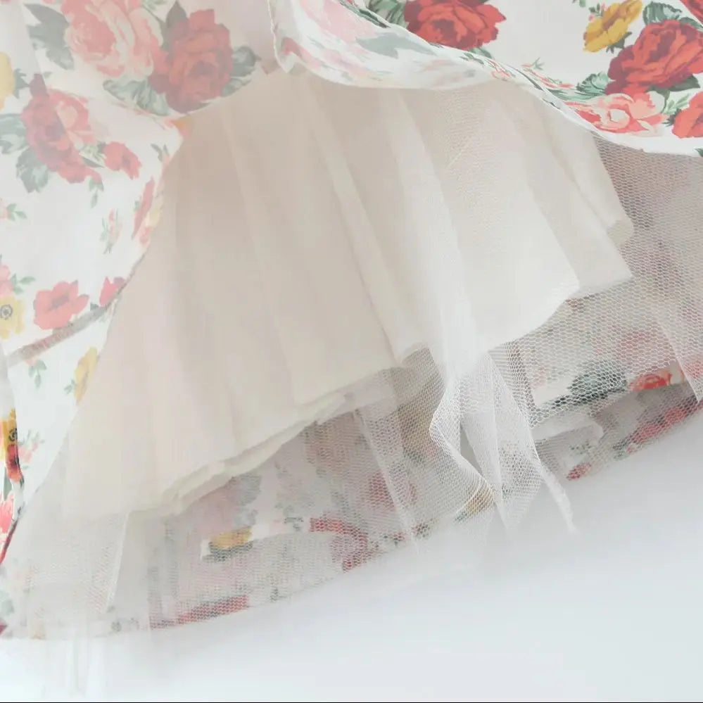 Floral Strapless Sweetheart Corset Ruffle Hem Mini Dress - View 7